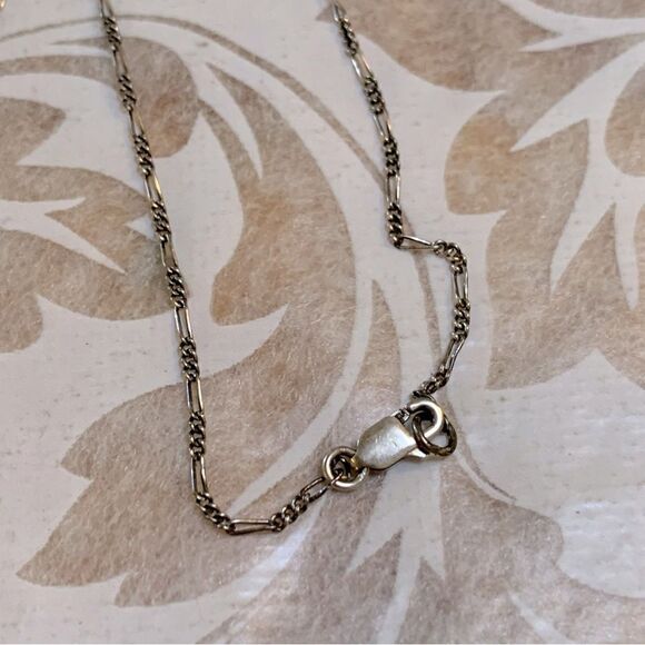 Vintage Dainty Necklace Aurora Borealis Crystals on Sterling Silver Chain 16” - Picture 3 of 5